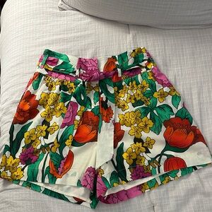 Vibrant Floral High Waist Women's Shorts